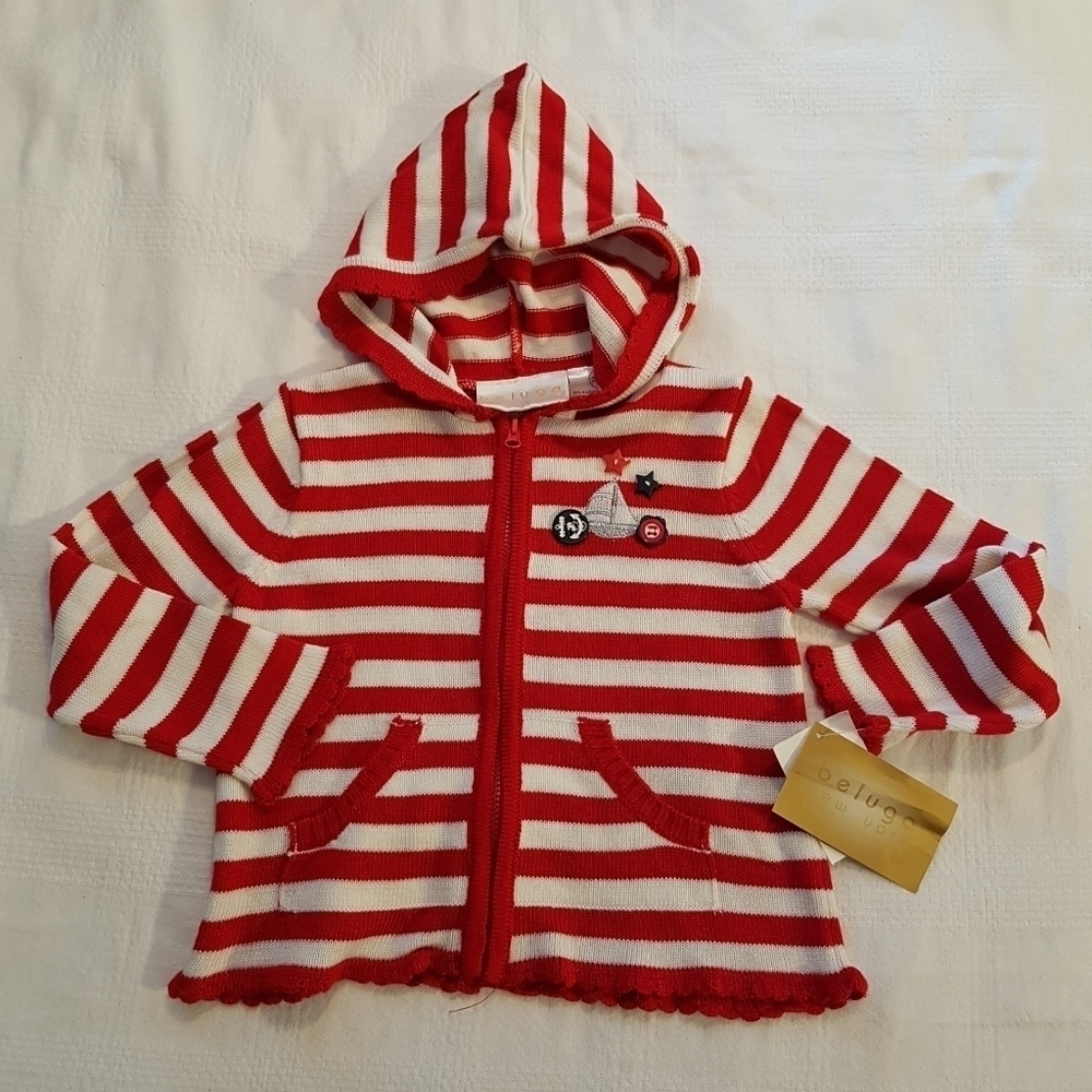 Beluga New York girls 24 months red & white sweater, New